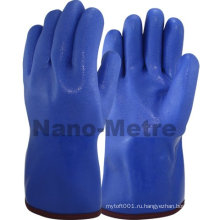NMSAFETY покрынная PVC синий зимние теплые перчатки